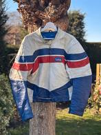 Vintage Richa Lederen Motorjas – Blauw/Wit/Rood – Maat 48, Motoren, Kleding | Motorkleding, Ophalen of Verzenden, Tweedehands