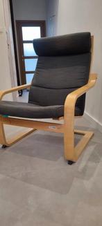Fauteuil à bascule IKEA en bois avec coussin – Rocking chair, 75 à 100 cm, Enlèvement, Utilisé, 50 à 75 cm
