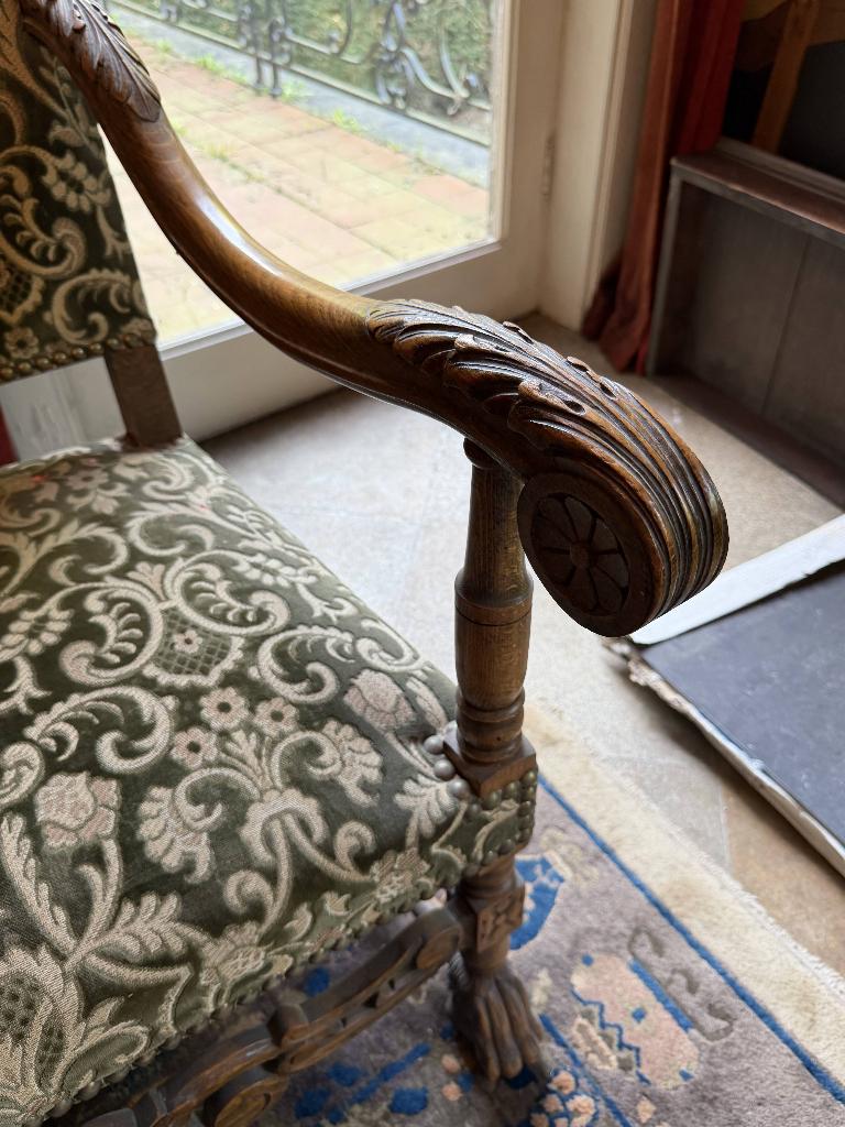 Lot de 3 fauteuils style Louis XIV – Bois sculpté, Antiquités & Art, Enlèvement