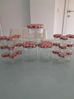 Glazen confituur bokalen + 18 kleintjes, Enlèvement, Comme neuf