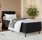 Boxspring zwart stof 90/200 incl. Matras, Ophalen, Zo goed als nieuw, Zwart