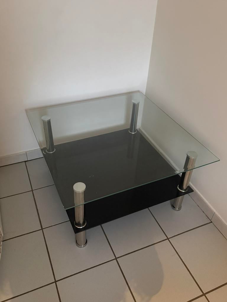 Glazen tafel, Ophalen, 50 tot 100 cm, Vierkant, 50 tot 100 cm