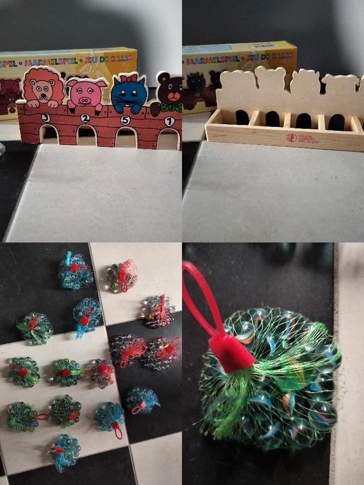 Houten Knikkerspel + Set van 15 Netjes Knikkers!, Kinderen en Baby's, Speelgoed | Houten speelgoed, Nieuw, Ophalen