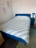 Ikea bed Slattum 140 x 200, incl. matras en “attributen”, Neuf, Tissu, Queen size, 140 cm