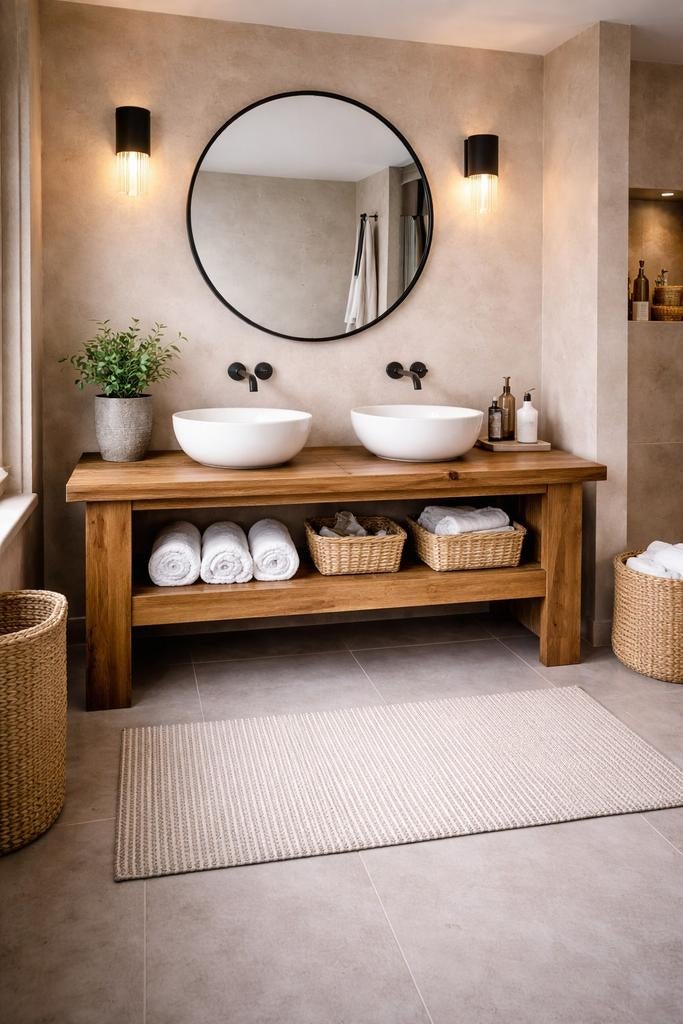 Meubles de salle de bain, Maison & Meubles, Neuf, Bois, Brun, Enlèvement