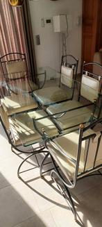 Table et chaises salles à manger LOBERON couleurs beige, Verre, 150 à 200 cm, Cinq personnes ou plus, Comme neuf