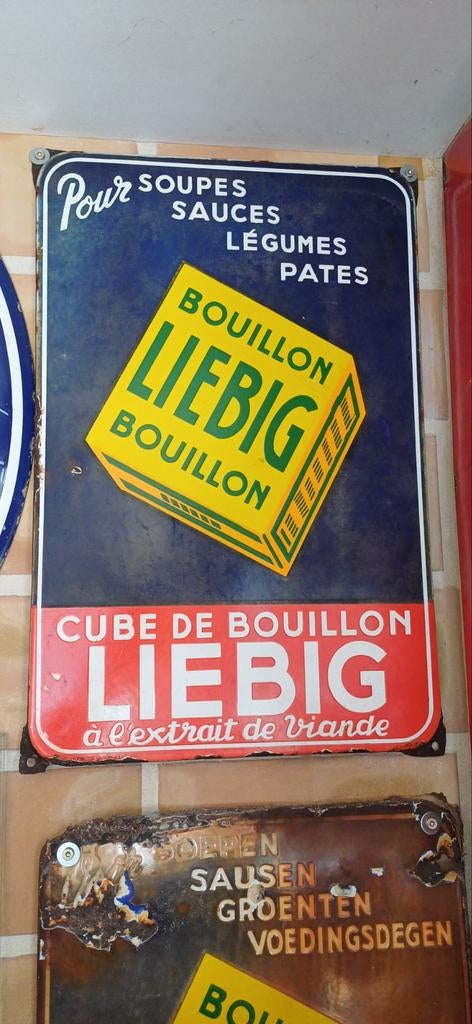 Emaille reclamebord liebig, Enlèvement ou Envoi, Panneau publicitaire