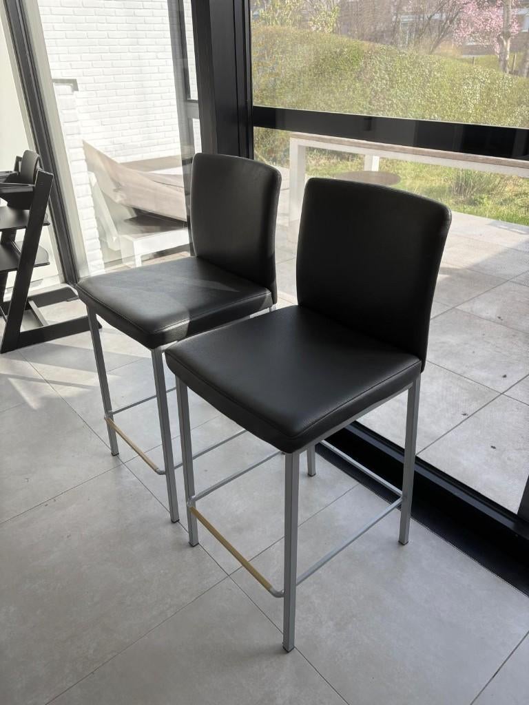 TE KOOP - 2 BARKRUKKEN - l43xb43xh95, 2 tabourets, Enlèvement, Comme neuf, 60 à 90 cm