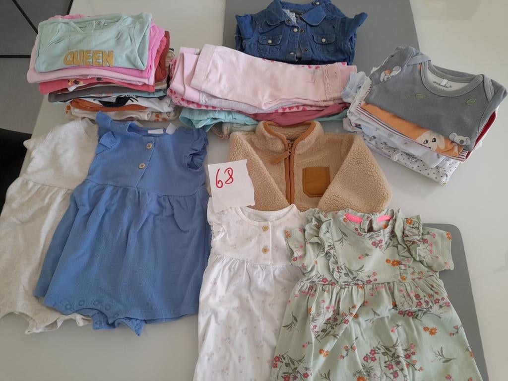 Babykleding (47 stuks pakket) meisje 68, Ophalen, Maat 68