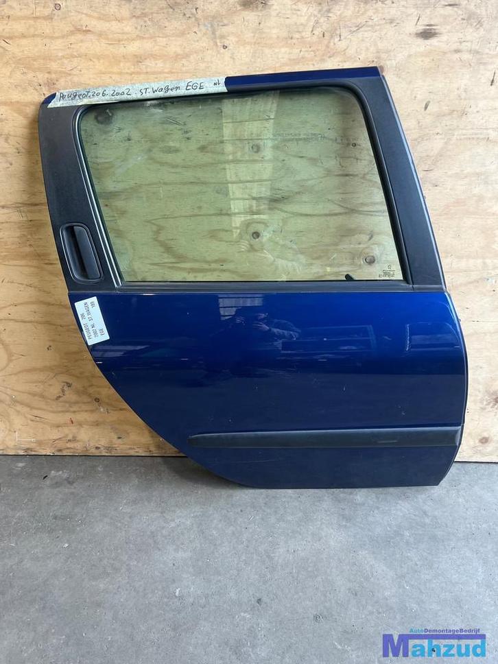 PEUGEOT 206 SW STATION Blauw EGE rechts achter deur, Auto-onderdelen, Carrosserie, Deur, Peugeot, Achter, Rechts, Gebruikt