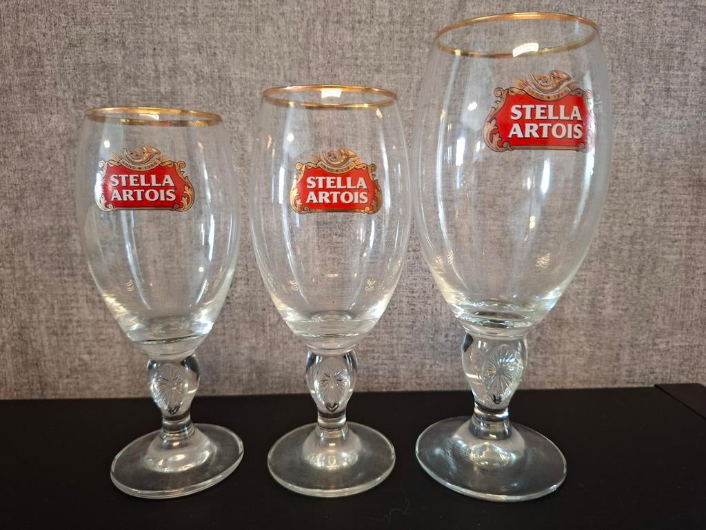 3 verres Stella Artois, Collections, Marques de bière, Enlèvement ou Envoi, Stella Artois