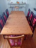 Table à manger 6/8 personnes avec 8 chaises, Enlèvement, Comme neuf, Familiale, 6 à 8 chaises