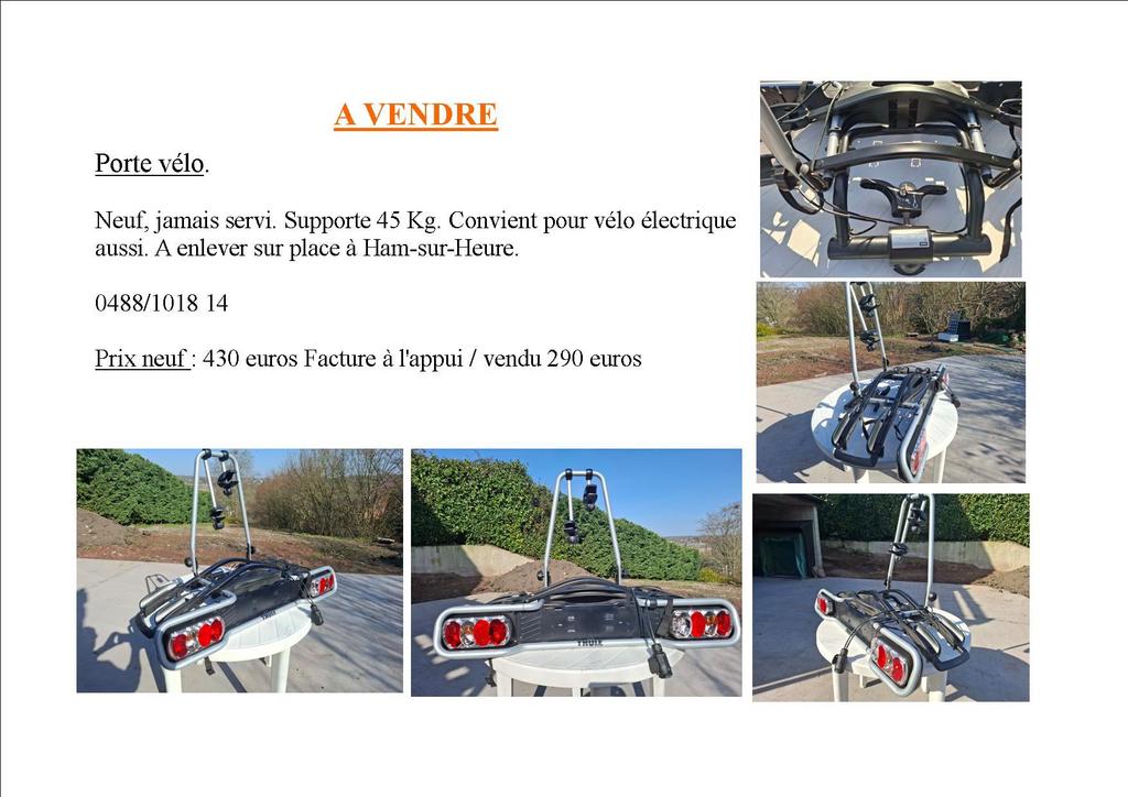 Porte velo pour 2 de la marque thule (neuf), Vélos & Vélomoteurs, Enlèvement