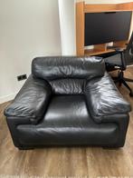 Canapé 3/2/1 place en cuir noir, Maison & Meubles, Canapés | Salons, Banc droit, Enlèvement, Utilisé, Cuir