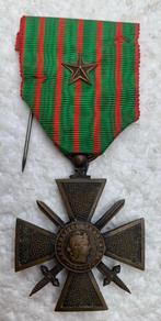 Medaille, Franse Croix de Guerre, Versie 1914-18 mt STER, Ophalen of Verzenden, Landmacht, Lintje, Medaille of Wings
