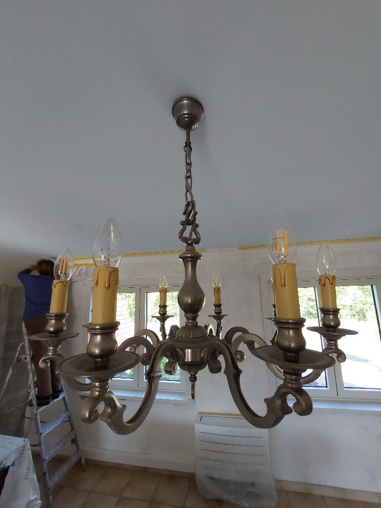 lustre à 8 fenêtres, Enlèvement, Comme neuf, Métal, Klassiek