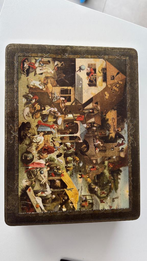 Vintage blik met afbeelding 'Spreekwoorden' - DBF, Collections, Boîte en métal, Enlèvement ou Envoi