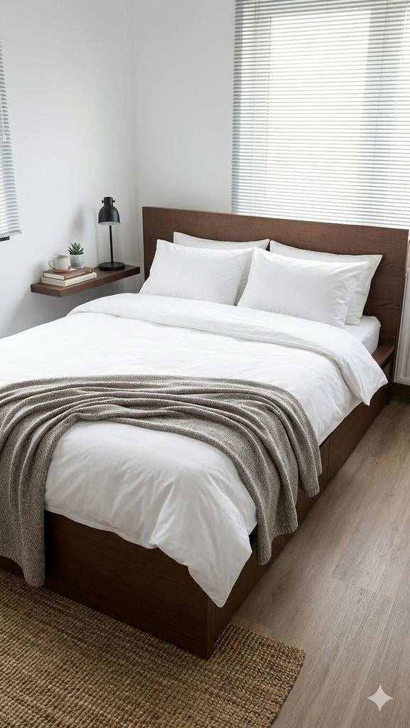 Lit malm ikea 160 cm - avec sommiers leirsund et tiroirs, Maison & Meubles, 160 cm