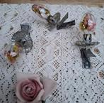 3 Oude kaarsen klemmetjes, kerstballetjes, droogbloemetjes, Diversen, Kerst, Gebruikt, -, -, Ophalen of Verzenden