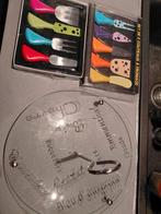 Kaasplank uit glas en 2 sets kaasmessen, Ophalen, Glas