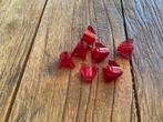 Lego Brick, Round 1 x 1 with Fins trans red 7 st / 612-31-3, Ophalen of Verzenden, Gebruikt, Losse stenen, Lego