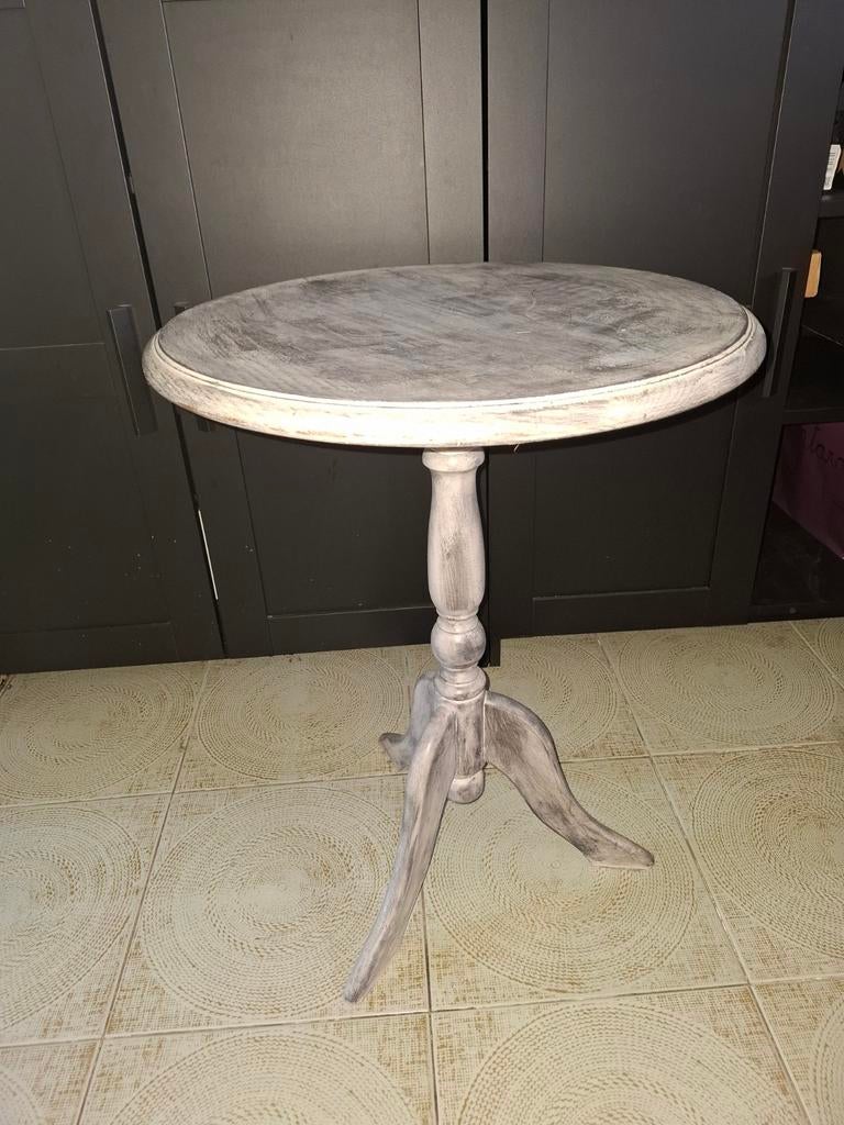 Bijzettafel, Huis en Inrichting, Tafels | Bijzettafels, Ophalen, Minder dan 55 cm, Gebruikt, Rond