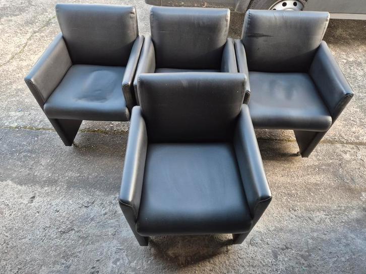 Chaises, Maison & Meubles, Chaises, Une, Cuir, Noir, Enlèvement