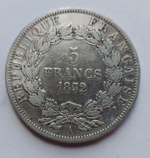 Frankrijk 5 francs 1852 A zilver, Louis-Napoleon, Timbres & Monnaies, Monnaies | Europe | Monnaies non-euro, Monnaie en vrac, France