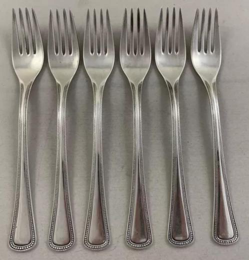 WMF 90 Den Haag 6x Verzilverde Dinervork Vork Vorken Set, Huis en Inrichting, Keuken | Bestek, Zo goed als nieuw, Verzenden