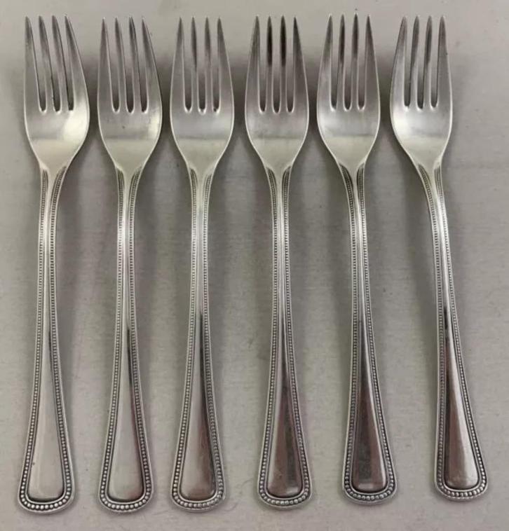 WMF 90 Den Haag 6x Verzilverde Dinervork Vork Vorken Set, Huis en Inrichting, Keuken | Bestek, Zo goed als nieuw, Verzenden