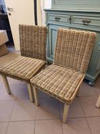 Twee rotan eetkamerstoelen, Ophalen, Gebruikt, Twee, Bruin