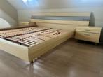 Tweepersoonsbed 180x200 incl. 2 lattenbodems (90cm), Ophalen, Gebruikt, Beige, Tweepersoons