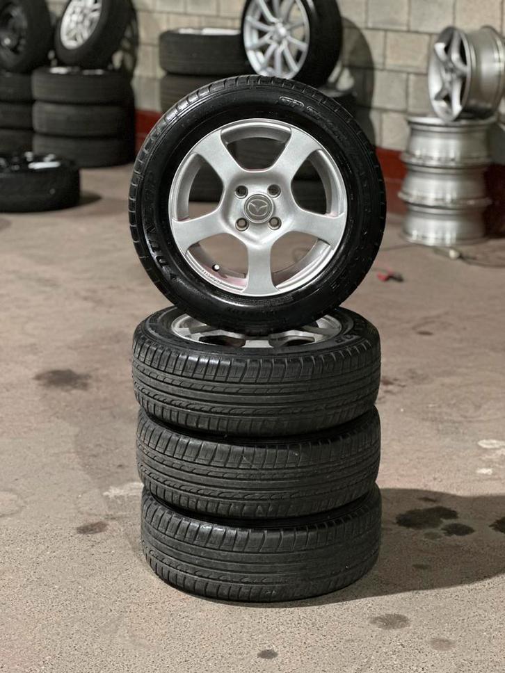 Set lichtmetalen velgen 14 inch 4X100 met banden, Auto-onderdelen, Banden en Velgen, Band(en), 14 inch, Ophalen