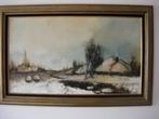 Schilderij H.J Pauwels mooi winterzicht, Antiek en Kunst, Ophalen of Verzenden