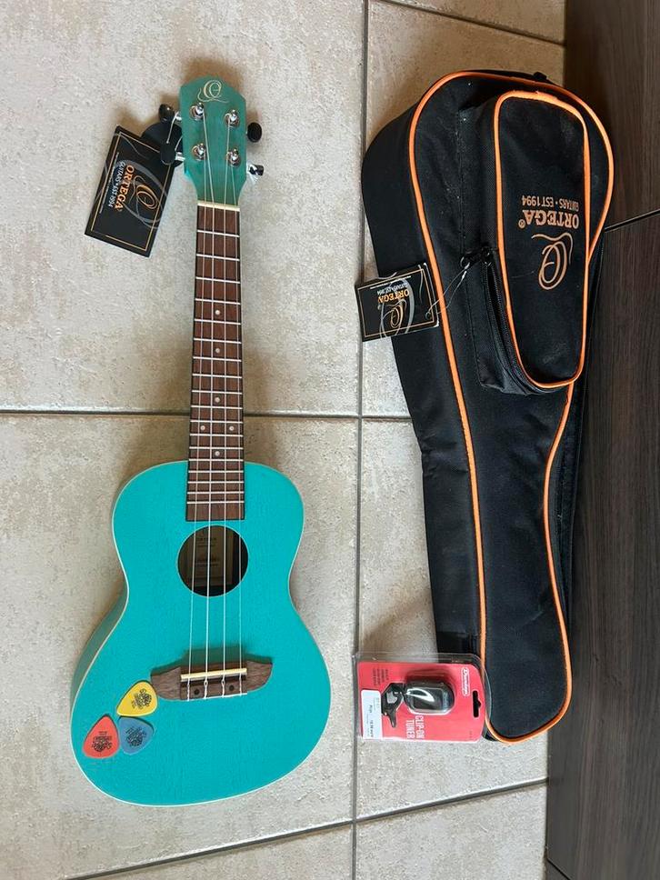 Appelblauwzeegroene ukelele van Ortega, Muziek en Instrumenten, Snaarinstrumenten | Gitaren | Akoestisch, Nieuw, Overige typen