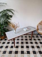 Vintage midcentury salontafel met ingelegde mozaïek | retro, Ophalen, Minder dan 50 cm, Gebruikt, 100 tot 150 cm