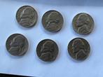 6 muntstukken 5 cents USA, Ophalen of Verzenden, Noord-Amerika