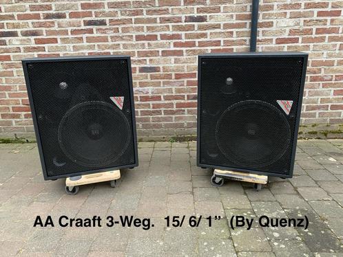 AA CRAAFT 15/ 6/ 1”  Gebouwd door fa Quenz Duitsland, Audio, Tv en Foto, Luidsprekerboxen, Zo goed als nieuw, Front, Rear of Stereo speakers