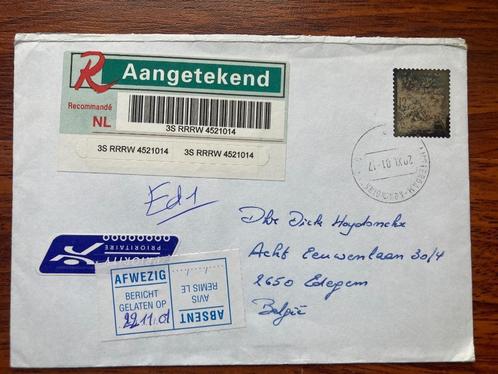 Zilveren zegel Nederland op brief naar België!!!!!, Timbres & Monnaies, Timbres | Albums complets & Collections, Enlèvement ou Envoi