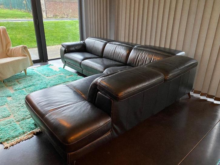 Canapé cuir 2 relaxs invisibles, Maison & Meubles, Canapés | Salons, Utilisé, Banc d'angle, Quatre personnes ou plus, 250 à 300 cm