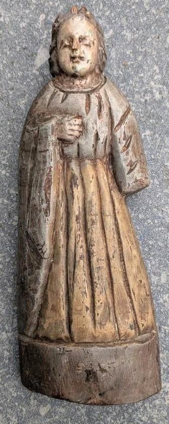 polychrome antiek beeld  beschikbaar voor biedingen