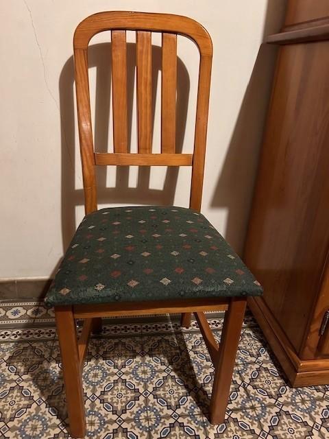 ensemble de 6 chaises en merisier couleur miel, Maison & Meubles, Chaises, Utilisé, Cinq, Six Chaises ou plus, Bois, Tissus, Brun