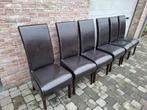 eetkamer stoelen 6 stuks, Huis en Inrichting, Stoelen, Gebruikt, Bruin, Vijf, Zes of meer stoelen, Ophalen