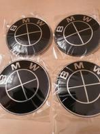 Set van 4x45 mm Bmw stickers blauw / blauw carbon full zwart, Auto diversen, Autostickers, Ophalen of Verzenden