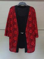 2in1 shirt, Zwart met kanten gilet Bordeaux (50/52), Ophalen of Verzenden, Zo goed als nieuw, Maat 46/48 (XL) of groter, Zwart