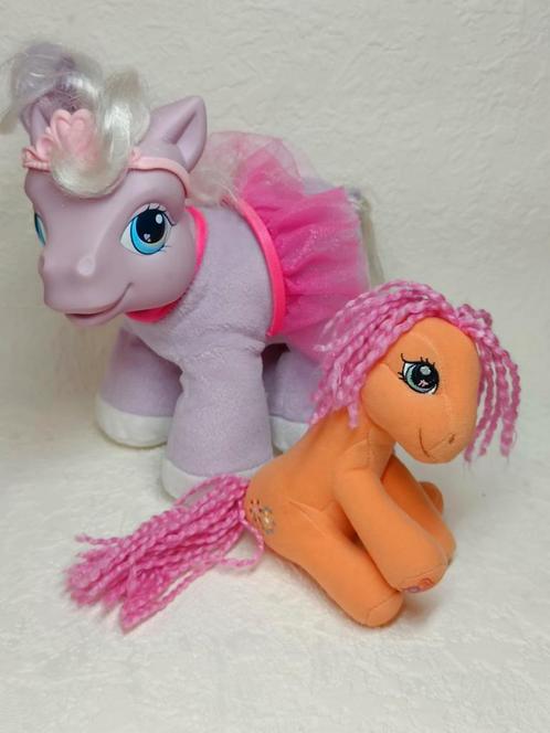 2 My Little Pony knuffels, paarse en oranje, Kinderen en Baby's, Speelgoed | My Little Pony, Zo goed als nieuw, Ophalen of Verzenden
