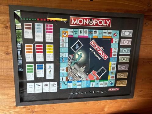 Uniek ingekaderd Monoply spel, Antiek en Kunst, Antiek | Woonaccessoires, Ophalen
