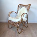 Chaise longue vintage en rotin, Maison & Meubles, Enlèvement, Utilisé, Osier ou Rotin, Boho/Scandinavisch/vintage/modern