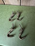 Set van 4 brocante embrasse haken gordijnhaken kapstok haken, Utilisé, Enlèvement ou Envoi, Moins de 100 cm, Métal