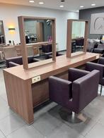 Post de travail centrale coiffure, Maison & Meubles, Tables | Coiffeuses, Comme neuf, Enlèvement, Bois, 200 cm ou plus